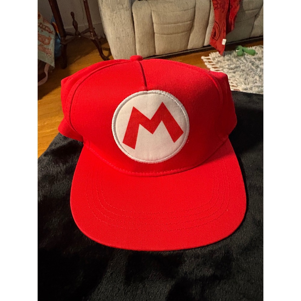 Nintendo Super Mario Bros Red Snapback Hat Cosplay Costume Baseball Cap NWT
